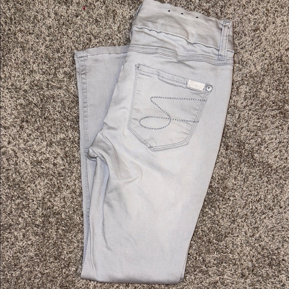Seven7 Women's Light Gray Skinny Jeans
